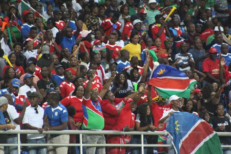 Namibia hockey fans in the stands