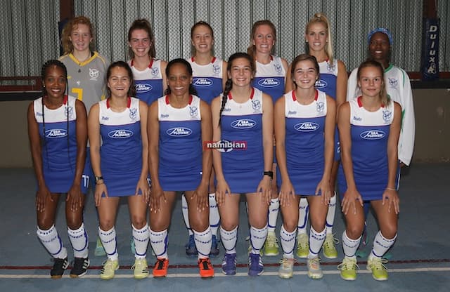 Namibia women's hockey team in action